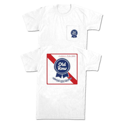 Old Row Ribbon Beer Pocket Tee White